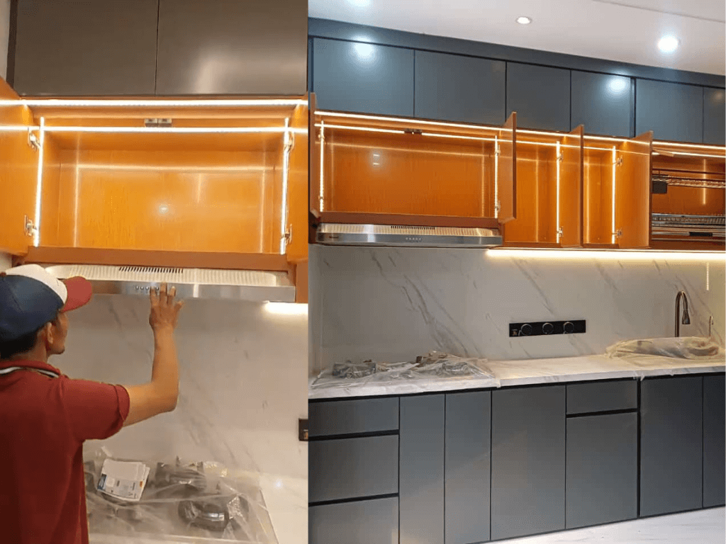 Contoh Kitchen Set Aluminium Double Layer